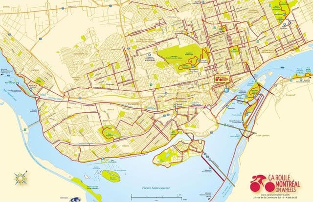 蒙特利尔自行车道地图